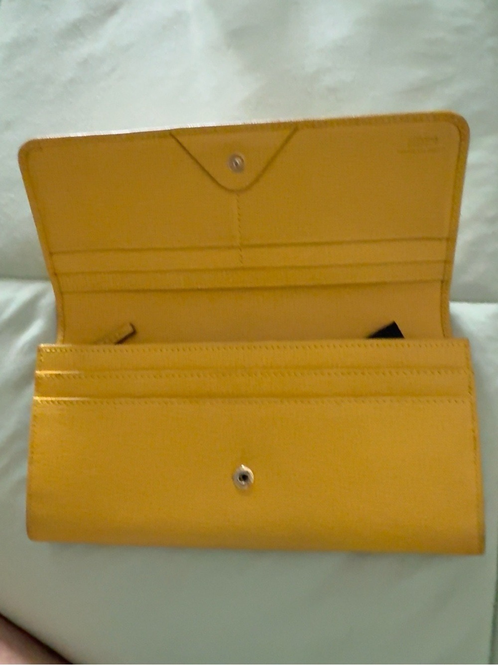 Fendi Yellow Textured Leather Continental Wallet Long Bifold - Picture 3 of 6